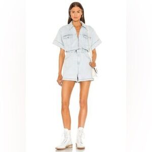 WeWoreWhat Light Blue Denim Romper. NWT!!